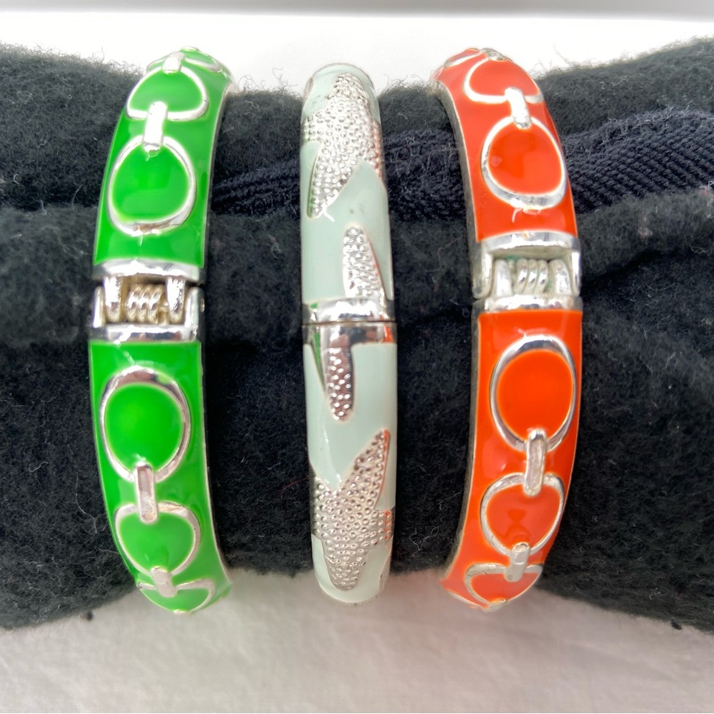 Sequin Enamel Bracelets Chain Link Pattern And St… - image 5